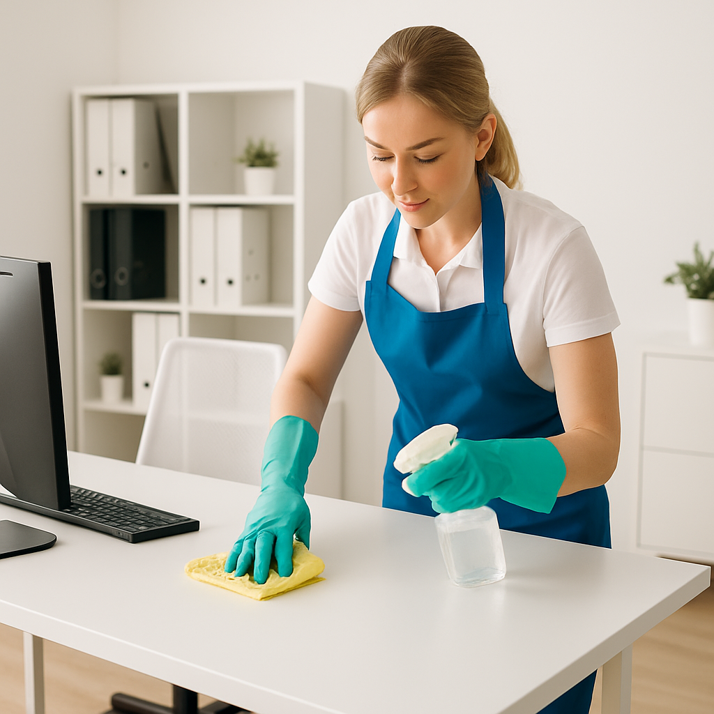 Detailed cleaning work photo for: The Ultimate Guide to Office Cleaning for Businesses in Launceston. Spotless surfaces, bright lighting, no text.